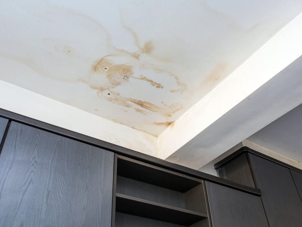 Water damage on ceiling