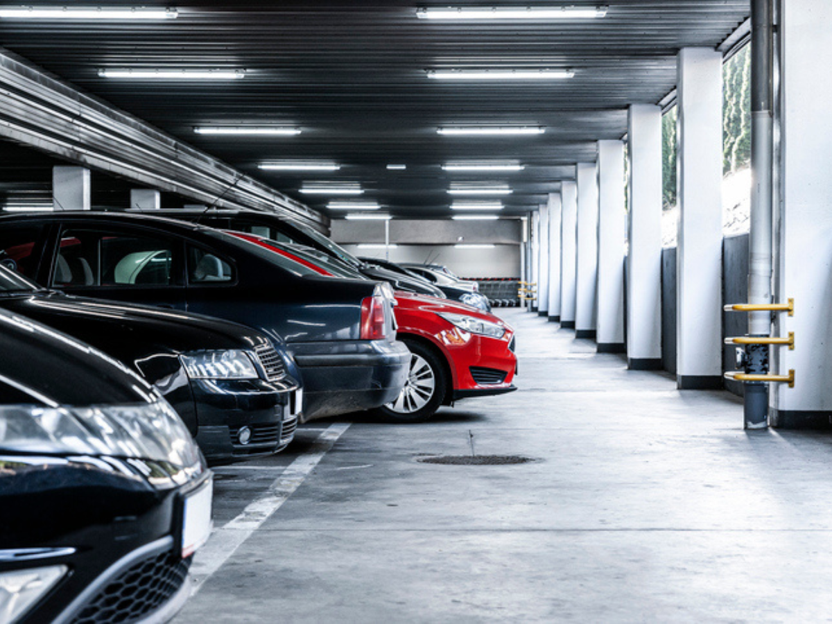 Underground parking lot at a condo