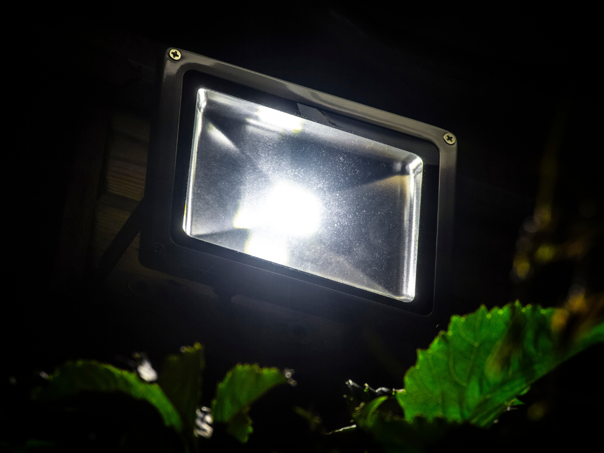 Security light outdoors on farm
