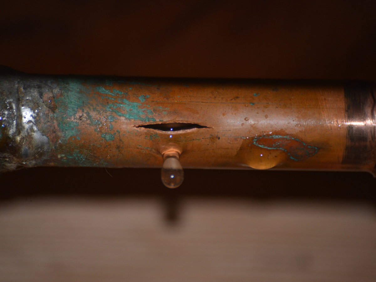Burst water pipe
