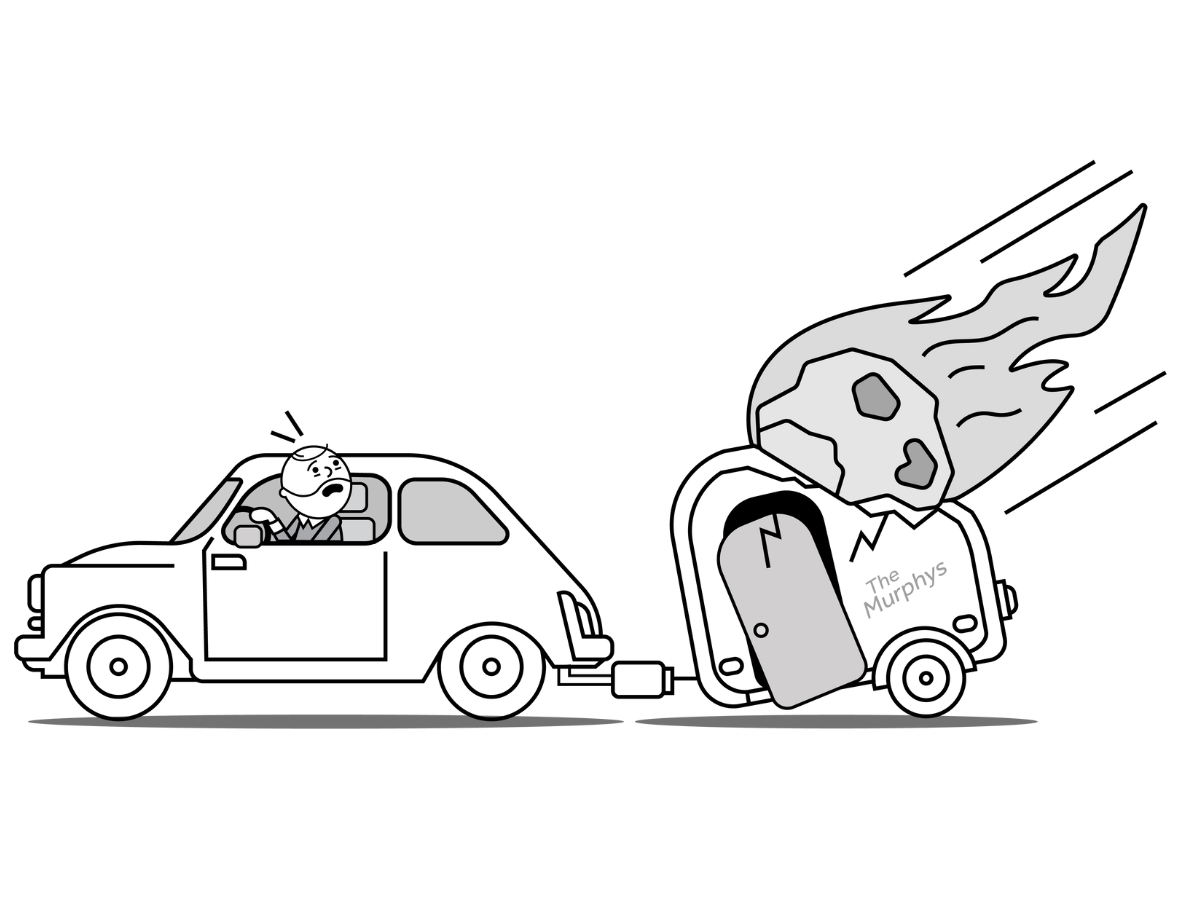a Meteors crashes into Murphys' trailer