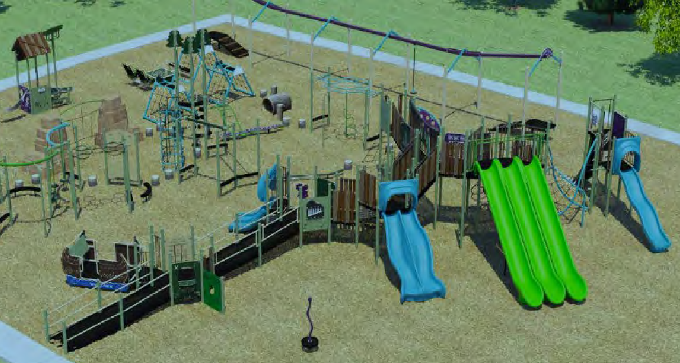 Concept image of the playground project plan from École Jasper Elementary School, reflecting the community’s vision for an inclusive play space.