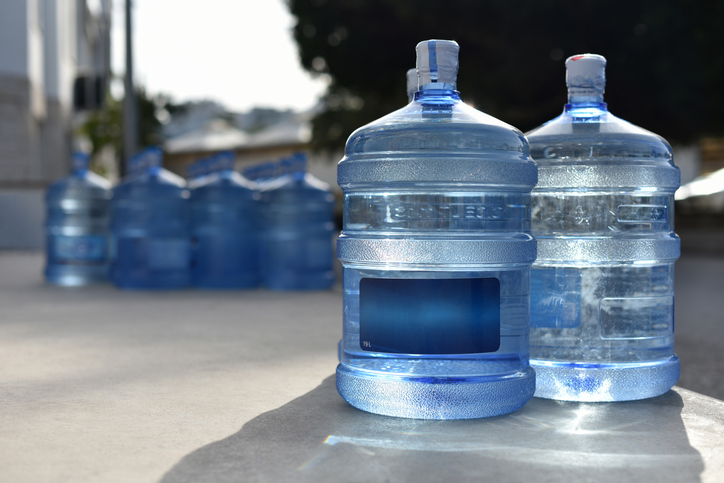 Jugs of water for storing at a remote cabin or cottage