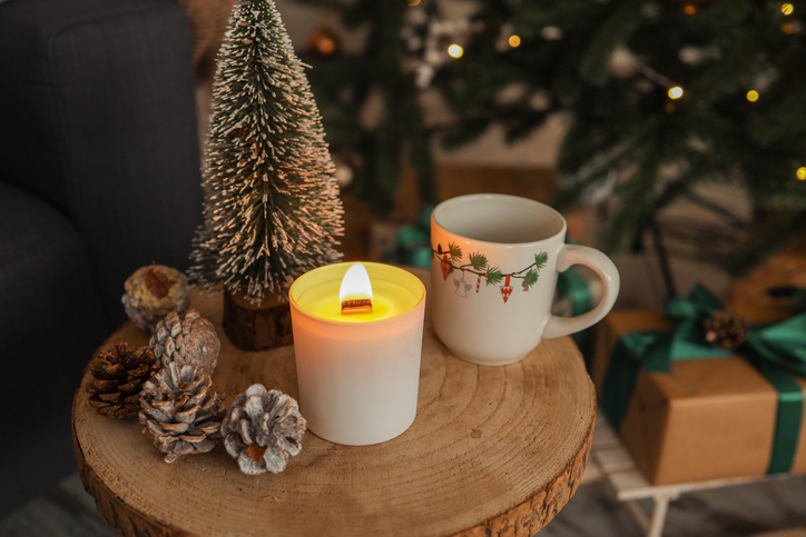 Christmas candle burning