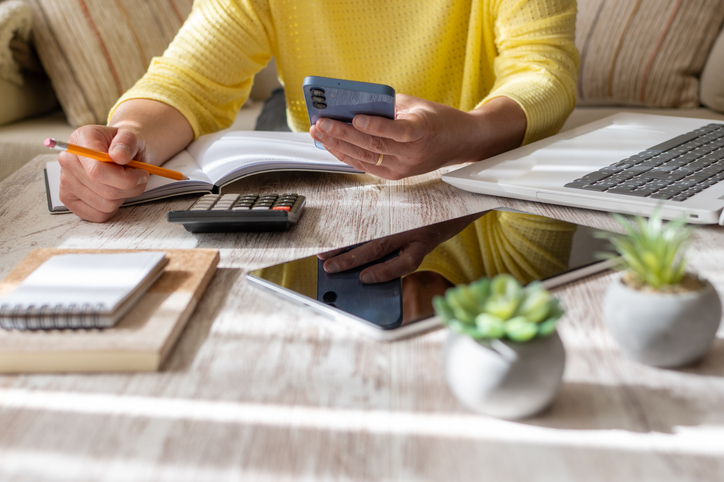 Tenant creating their budget for renting