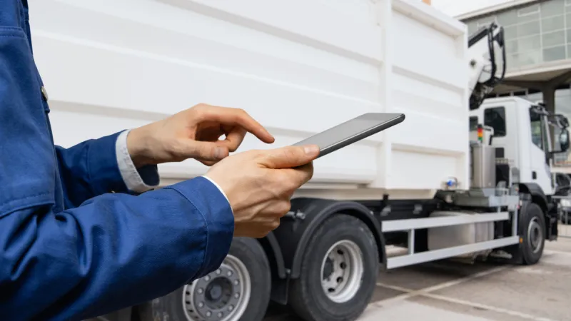 Person checking their commercial vehicle coverage