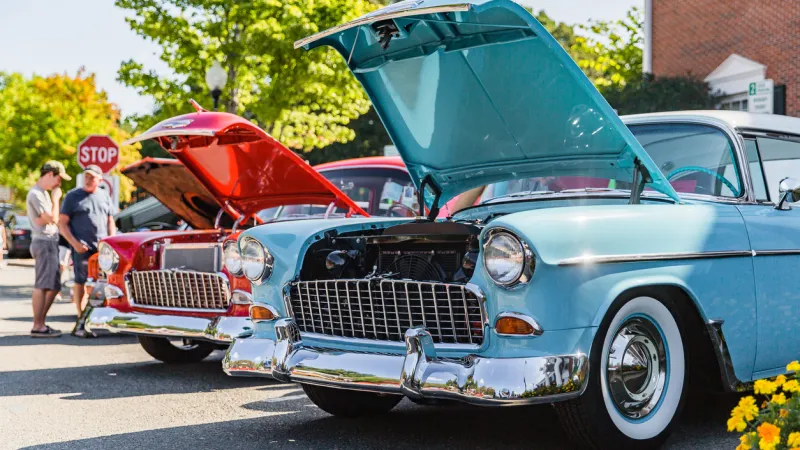 classic cars at a car show with sandbox mutual insurance