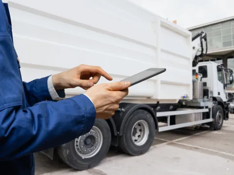 Person checking their commercial vehicle coverage