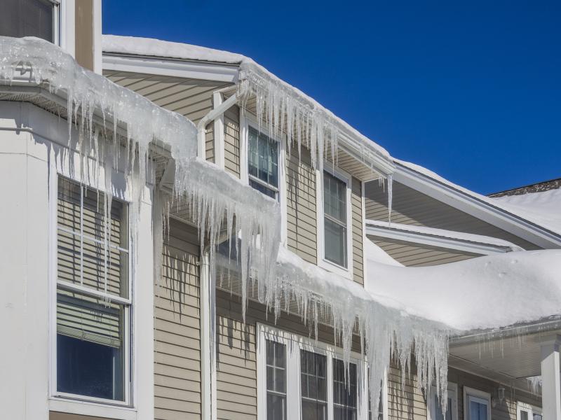 Ice Dam on House