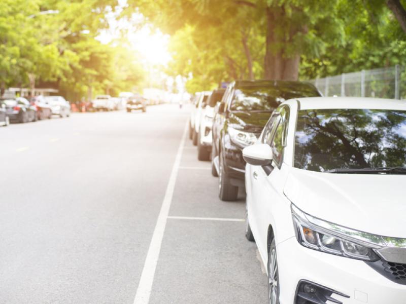 Cars parked with comprehensive car insurance