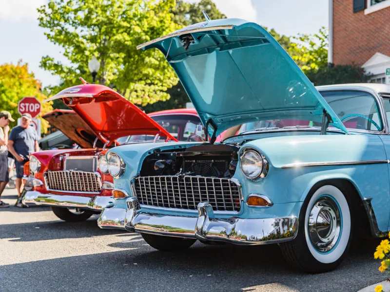 classic cars at a car show with sandbox mutual insurance